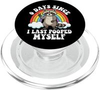 0 Days Since I Last Pooped Myself Raccoon PopSockets PopGrip para MagSafe