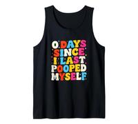 0 días Desde la última Vez Que me Hice Caca sarcástico Diciendo Retro Camiseta sin Mangas