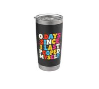 0 días desde la última vez que me hice caca sarcástico diciendo retro Vaso térmico de acero inoxidable de doble pared