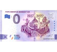 0 euros billete Italia · Papa Emeritus Benedicto XVI · Pope Emeritus Benedict XVI · Souvenir o cero € Billete de banco