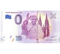 0 euros billete Papa Benedicto XVI · Pope Benedict XVI · Souvenir o cero € Certificado de recuerdo XEFJ 2019-1
