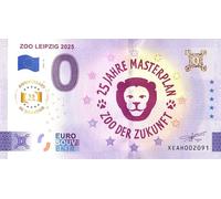 0 euros Schein Zoo Leipzig XII · Plan Maestro de 25 años - Zoológico del futuro · Souvenir o Cero € Certificado de recuerdo XEAH 2025-12 Aniversario