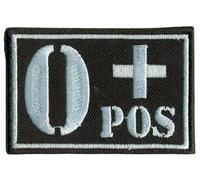 0 + POS sangre Grupo 0 positivo Military Survivor Biker Rojo Cruz Primeros Auxilios parche