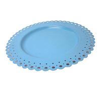 0 www.working-house.com (Menaje / Bajoplatos) BAJOPLATO BAJO PLATO BANDEJA PRESENTACION METAL CALADO AZUL PASTEL