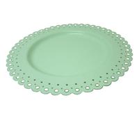 0 www.working-house.com (Menaje / Bajoplatos) BAJOPLATO BAJO PLATO BANDEJA PRESENTACION METAL CALADO VERDE PASTEL