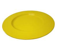 0 www.working-house.com (Menaje / Bajoplatos) BAJOPLATO BAJO PLATO BANDEJA PRESENTACION METAL REDONDO LISO AMARILLO