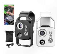 (002 white with cpl) 200x Magnification Phone Lens, Portable Zoom Optics for Cellular Devices