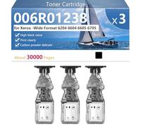 006R01238 Cartucho de Tóner Compatible para Xerox -Wide Format 6204 6604 6605 6705 Impresoras, Alto Rendimiento 30000 Páginas, Impresión Nítida,Black-3 Pack