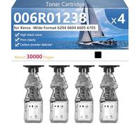 006R01238 Cartucho de Tóner Compatible para Xerox -Wide Format 6204 6604 6605 6705 Impresoras, Alto Rendimiento 30000 Páginas, Impresión Nítida,Black-4 Pack
