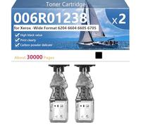 006R01238 Cartucho de Tóner Compatible para Xerox -Wide Format 6204 6604 6605 6705 Impresoras, Alto Rendimiento 30000 Páginas, Impresión Nítida,Black-2 Pack