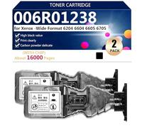 006R01238 Cartucho de Tóner de Repuesto para Xerox - Formato Ancho 6204 6604 6605 6705 Impresoras, 16000 Páginas,Black-2 Pack