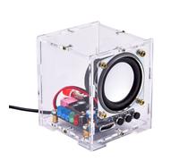 -009 Mini altavoz Bluetooth, kit de bricolaje de componentes electr?nicos, inal?mbrico, con cable, alimentado por CC de 5 V y carcasa de acr?lico