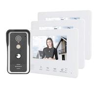 01 02 015 Kit de Videoportero, Sistema de Intercomunicación por Video, Sistema de 2 Cables, 3 Monitores, Compatible con Intercomunicador Manos Libres para Videovigilancia en el Hogar, para