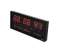 01 02 015 Reloj de Pared Digital, Reloj de Pared con Pantalla LED de Plástico de Aluminio para Oficina Escolar en Espacio Público