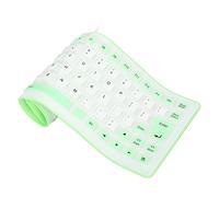 01 02 015 Teclado Plegable, Diseño Totalmente Sellado Ligero, Portátil, Silencioso, con Cable USB, 85 Teclas, Teclado Flexible, Que Ahorra Espacio, Suave, Cómodo, Impermeable, Enrollable, para(Verde)