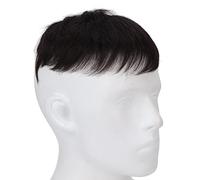01 02 015 Tupé para Hombres, Negro, Recto, Corto, Fino, Realista, Suave, Fácil de Usar, para Hombres, Reemplazo de Cabello, Fiestas, Halloween, Cosplay, Regalos