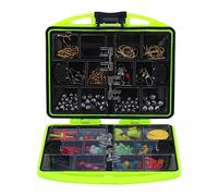 01 Aparejos de Pesca de plástico 24 Compartimentos, Kit de Caja con Carga Completa, Accesorios de Pesca Verde para Pesca al Aire Libre, Juego de Herramientas de Pesca