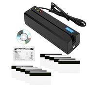01 Lector de Tarjetas de Banda magnética Msr605X de 3 Pistas, Compatible con IBM, ISO, Ansi, DIN y Otras Tarjetas magnéticas y libretas, identificación automática para Formato IBM e ISO