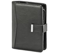 02-0416 - Agenda semanal - 2026 - aprox. A6 - 1 semana = 2 páginas de papel suave, clásico, negro, carpeta de anillas con 6 agujeros, rellenable, modelo compacto