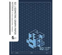 02 | 1/2 Inch Equilateral Triangle Isometric Graph Paper Notebook (Vertical Layout): 3D Isometric Graph Paper Subtle Grid for Architectural Engineering & Product Design (Japanese Blue Cover)