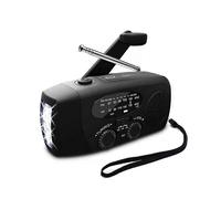(02)in 1 Emergency Charger Flashlight Hand Crank Generator Wind up Solar Dynamo Powered FM/AM Radio Charger LED Flashlight