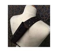 (02 negro) Soporte de espada ajustable de cuero retro para hombro y espalda, armadura medieval, gótico,