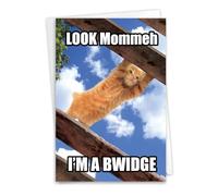 0221 'A Bwidge' - Divertida tarjeta de felicitación para el día de la madre con sobre de 5 x 7 pulgadas NobleWorks