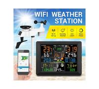 0310 EstacióN MeteorolóGica WiFi Profesional Internet InaláMbrica con Sensor Exterior PluvióMetro Life Weather Enchufe UE