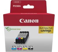 Canon Tinta - CLI-571 - Pack de 4 Cartuchos Originales - (x 1 Negro, x 1 Cian, x 1 Magenta, x 1 Amarillo)