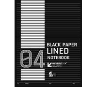 04 | Black Paper Lined Notebook (Line Height 1/4"): Journal Notebook Black Paper Pages for Gel Pens and White Ink (120 Pages, 8.5"x 11")