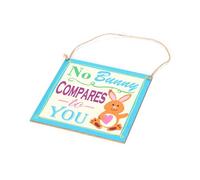 (04) Placa colgante de madera con diseño de Feliz Pascua, adorno para puerta