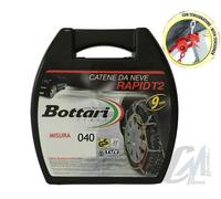 Bottari 18814 "Rapid T2": Cadenas de nieve 9 mm para coches, Talla 040, TÜV Süd y ÖNORM V5117