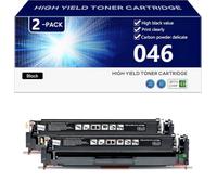 046 Cartucho de Tóner con Chip para Canon Color imageCLASS LBP654Cdw | MF735Cdw MF731Cdw MF733Cdw LBP654Cx LBP653Cdw MF732Cdw Impresoras, Fácil Instalación, 6300 Páginas,Black-2 pack
