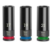 05004595001 toma de llaves de impacto Juego de llaves de impacto Negro, Llave de tubo Juego de llaves de impacto, Negro, 3 cabezal(es), 1/2", Métrico, 17,19,21 mm
