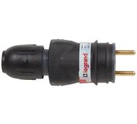 050110 Clavija 2P+T 16A IP44 negra goma