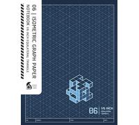 06 | 1/6 Inch Equilateral Triangle Isometric Graph Paper Notebook (Vertical Layout): 3D Isometric Graph Paper Subtle Grid for Architectural Engineering & Product Design (Japanese Blue Cover)
