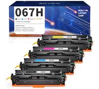 067 067H Tóner Cartucho Compatible con Canon 067 067H Toner para MF657cdw | para Canon i-sensys MF657cdw para Canon i-sensys MF655cdw MF651cw LBP631cw LBP633cdw(Negro Cian Amarillo Magenta,4 Unidades)