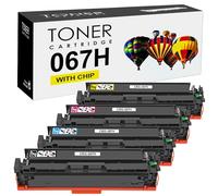 067H 067 H Tóner Cartucho Compatible para Canon i-SENSYS LBP631 LBP631Cw LBP633 LBP633Cdw MF651 MF651Cw MF655 MF655Cdw MF657 MF657Cdw Impresora Alto Rendimiento (4-Pack,BK/C/M/Y)