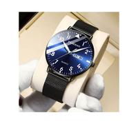 (068 black mesh with blue face) Men's Automatic Movement Watch Quartz Dual Calendar Luminous Waterproof Korean Style Student Wristwatch 2023 New