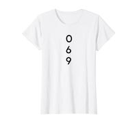 069 - código de área - Fráncfort Camiseta gráfica económica, Mujer, Blanco, M
