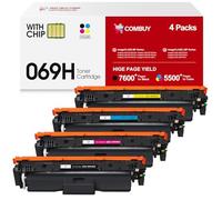 069H - Juego de 4 cartuchos de tóner de repuesto de alto rendimiento para Canon 069 069H, compatible con impresoras Canon Color imageCLASS MF753cdw MF751Cdw LBP674Cdw MF752Cdw LBP673Cdw (B/C/M/Y)