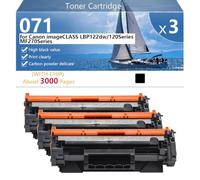 071 Cartucho de Tóner de Repuesto Compatible para Canon imageCLASS LBP122dw 120Series MF270Series Impresoras, Alto Rendimiento 3000 Páginas, Fácil I nstalación,Black-3 Pack