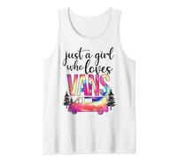 0gD5 Divertido Una Chica Que Ama Vans Camping Van Lover Camiseta sin Mangas