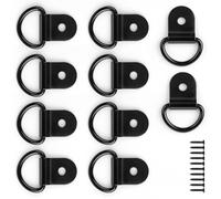 0XBIT 10 Piezas Argollas de Acero, Argollas de Amarre Negro, Argolla Amarre de Acero Inoxidable, Capacidad de Carga 100 kg, para Remolques, Equipos de Camping, Coches, Camiones, Argollas de Amarre