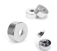 0XBIT 3 Piezas Embellecedor Grifos 3 Tamaños en 1, 70 mm Embellecedor Grifo Ducha Plateada, Embellecedor Radiador Extraíble, Tamaño de Orificio Ajustable, para Grifos, Radiadores