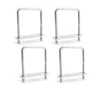 0XBIT 4 Piezas Pernos U M8, 70 X 110 mm Perno Cuadrado en U de Acero Inoxidable, Pernos Forma U M8, con 8 Tuercas y 4 Placas de Estructura, para Plomería, Instalación Solar Fija