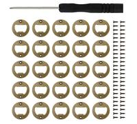 0XBIT Abrebotellas, 25 Piezas Abrebotellas Inserto Redondas, Abridor de Botellas Redondo de Metal, con Tornillos de Montaje, Adecuado para El Hogar, Catering Y Fiestas