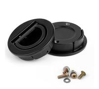 0XBIT Barco Manija, 2 Piezas Anillo de Tracción Incrustado, Redondo Escotilla Anillo de Elevación con kit de Montaje, Asas Plegables Negras para Cajones, Armarios, Yates, Cómodas