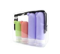 0XBIT Botes Champu Viaje, 4 Piezas Botes Viaje Rellenables, 90 ml und 60 ml Botes Silicona Viaje, Botes Viaje, Travel Essentials, con Custodia, Ahorra Espacio, per Viajar