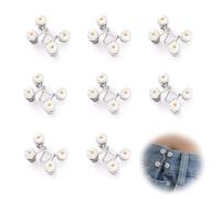 0XBIT Botones para Vaqueros, 8 Piezas Tensor de Cintura Jeans, Botones de Jeans, Hebilla de Cintura Ajustable, No Requiere Costura, para Ajustar la Talla del Pantalón
